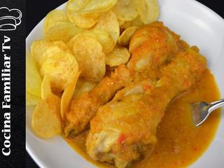 Muslos de pollo con salsa de verduras y patatas chips l Cocina familiar TV